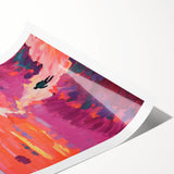 Stretched Canvas Art for Kids - Vibrant Sunset Landscape Print