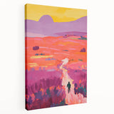 Stretched Canvas Art for Kids - Vibrant Sunset Landscape Print