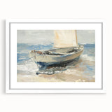 White-framed landscape artwork with a matte finish, showcasing vibrant colors and intricate details, ideal for home decor and enhancing interior spaces.