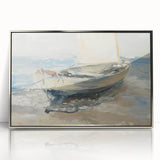 Framed acrylic landscape artwork showcasing a serene nature scene with vibrant colors and intricate details, elegantly displayed in a modern silver frame.