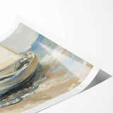 Rolled print of a vibrant abstract landscape artwork showcasing bold colors and intricate textures, elegantly packaged in a durable cardboard tube for safe shipping. Ideal for modern decor enthusiasts seeking unique wall art to enhance their living space.