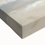 Close-up of a stretched canvas artwork showcasing a vibrant landscape design with rich colors and intricate details, suitable for modern home decor.