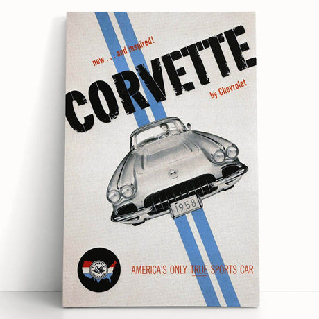 1958 Corvette Retro Wall Art – Mid-Century Modern Vintage Prints