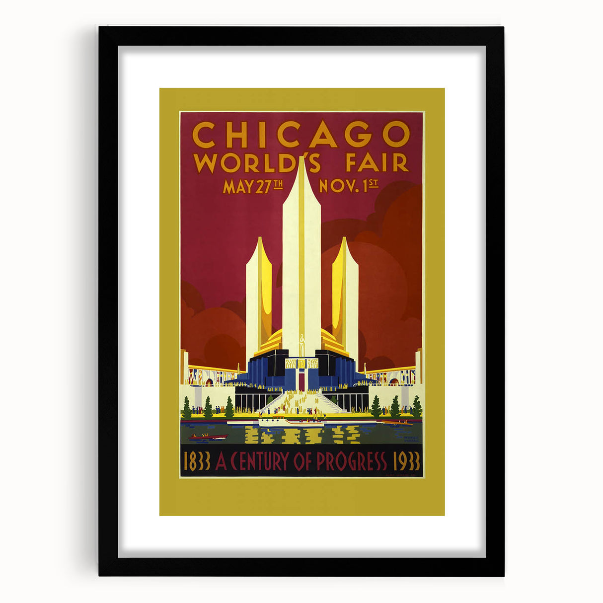 Retro Chicago World’s Fair Poster – Vintage Art Deco Print