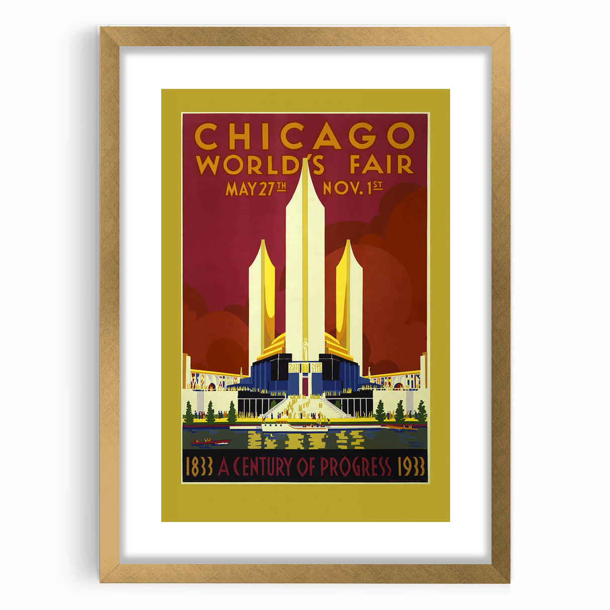 Retro Chicago World’s Fair Poster – Vintage Art Deco Print