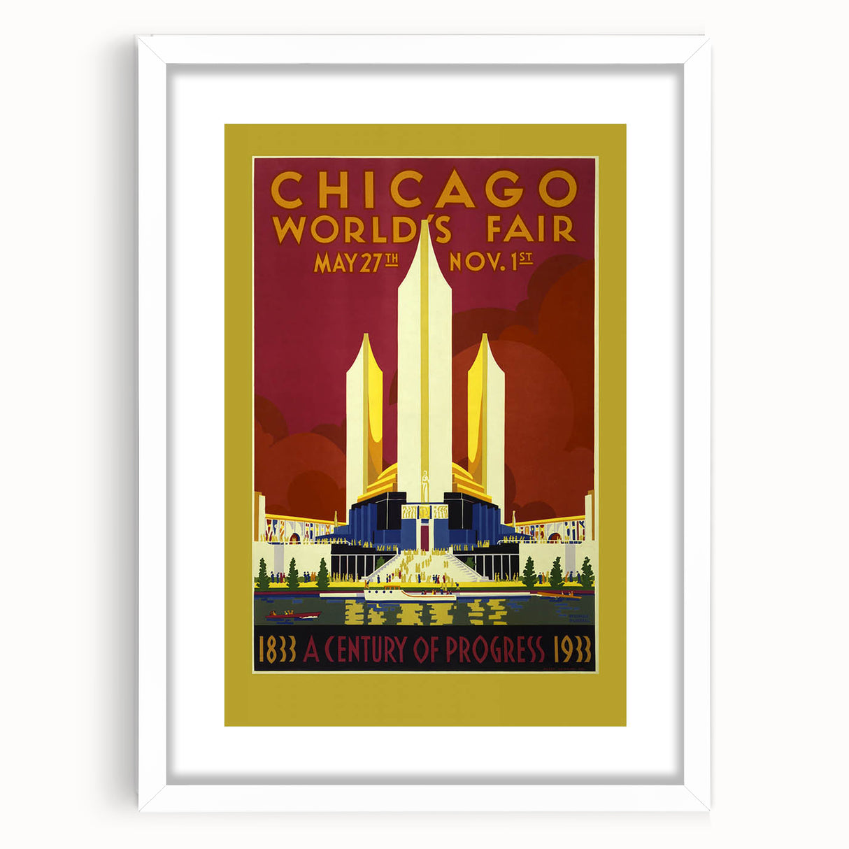 Retro Chicago World’s Fair Poster – Vintage Art Deco Print