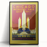 Retro Chicago World’s Fair Poster – Vintage Art Deco Print