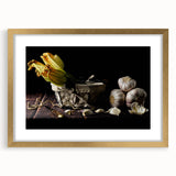 Rustic Garlic & Squash Blossom Art – Vintage Kitchen Wall Print