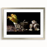 Rustic Garlic & Squash Blossom Art – Vintage Kitchen Wall Print