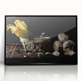 Rustic Garlic & Squash Blossom Art – Vintage Kitchen Wall Print