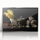 Rustic Garlic & Squash Blossom Art – Vintage Kitchen Wall Print