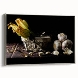 Rustic Garlic & Squash Blossom Art – Vintage Kitchen Wall Print