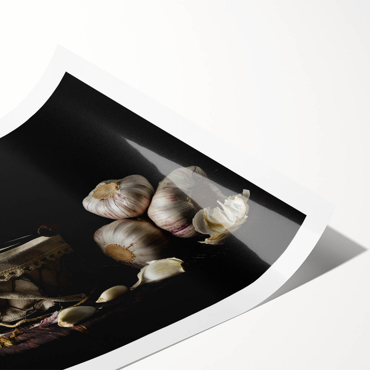 Rustic Garlic & Squash Blossom Art – Vintage Kitchen Wall Print