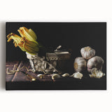Rustic Garlic & Squash Blossom Art – Vintage Kitchen Wall Print