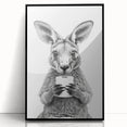 Kangaroo Bathroom Wall Art - Minimalist Black and White Decor