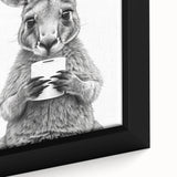 Kangaroo Bathroom Wall Art - Minimalist Black and White Decor