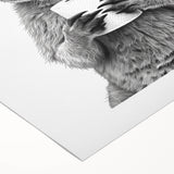 Kangaroo Bathroom Wall Art - Minimalist Black and White Decor