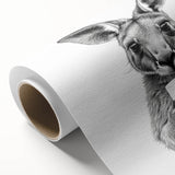 Kangaroo Bathroom Wall Art - Minimalist Black and White Decor