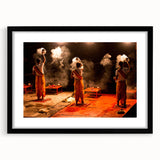 Extra large textured abstract art print depicting colorful, abstract shapes, framed in black, ideal for living room decor.