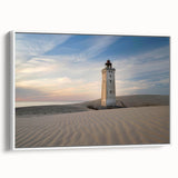 Extra large framed canvas of vintage poster art featuring colorful European Denmark scenery, suitable for living room.