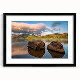 Abstract art print of Cumbria's landscape in vibrant colors on a textured, extra large canvas, ideal for living room decor.