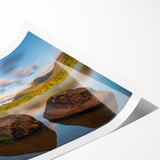 Extra large wall art featuring line art flowers with muted earth tones on rolled canvas, ideal for large living room decor.