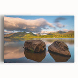 Black and white photograph of Cumbria landscape on stretched canvas, ideal for kitchen wall art or bedroom.