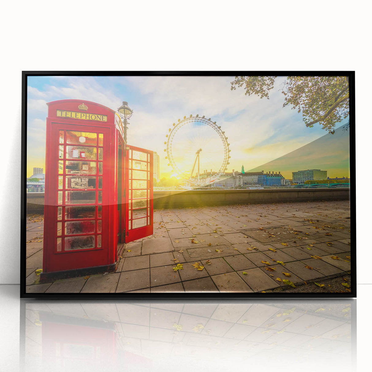Large abstract wall art depicting the London skyline in muted gray and black tones on framed acrylic.