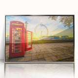 Large art print of London skyline in muted gray tones on a framed acrylic, suited for modern art wall decor.