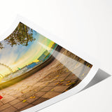 Extra large rolled print of line art flowers in black and white, ideal for large living room wall art.