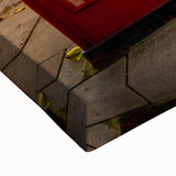 Black and white landscape art painting of London on stretched canvas, ideal for bedroom wall art.