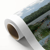 Art Deco style poster of a European Estonian scenery on rolled canvas, ideal for nursery wall art.