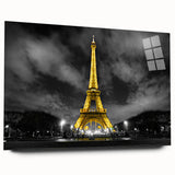 Acrylic print of a large abstract depiction of Paris, featuring muted blue and gray tones.