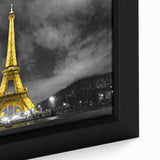 Black wall art featuring a textured Paris scenery in colorful art style, ideal for extra large wall art in living rooms.