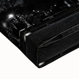 Large art of a black and white Paris landscape on stretched canvas, suitable for bedroom wall decor.