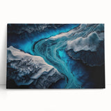 Black and white large art print of a serene Icelandic landscape on stretched canvas, ideal for kitchen wall art.