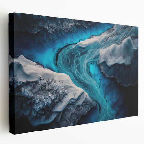 Landscape print of Iceland's scenery on stretched canvas, showcasing muted earth tones, ideal for kitchen wall art.