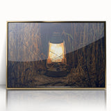 Art deco poster of a European scenery in Latvia, featuring muted gold tones on acrylic, ideal for modern art wall decor.