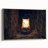 Framed canvas of a vintage Latvian landscape in black and gold tones, ideal for bedroom wall art.