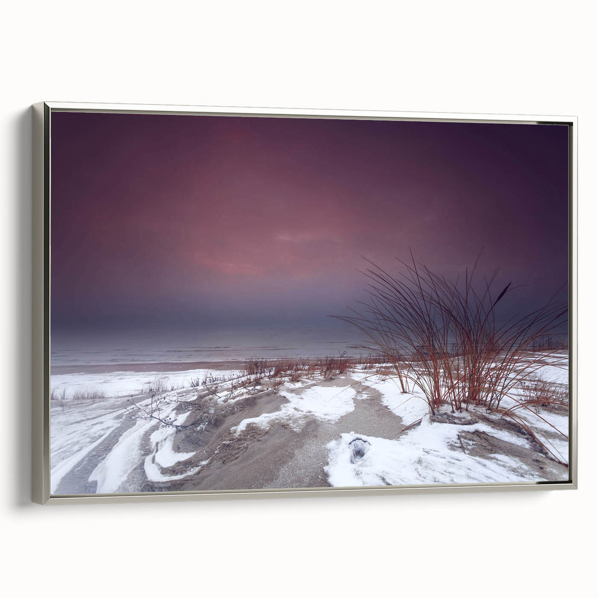 Vintage poster art of a Lithuanian landscape on framed canvas, featuring colorful art with black wall art accents.