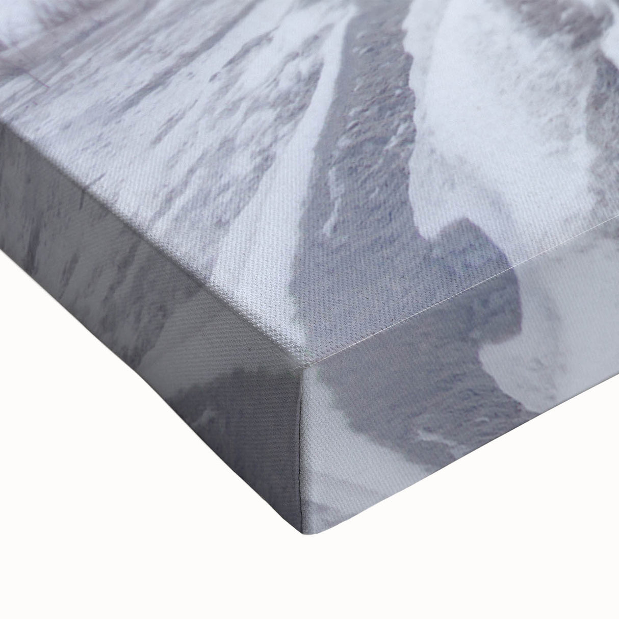 Large art of a black and white Lithuanian landscape on stretched canvas, suitable for bedroom wall decor.