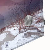Large abstract wall art depicting a European scenery in Lithuania, rendered in mid-century modernist style on acrylic glass.