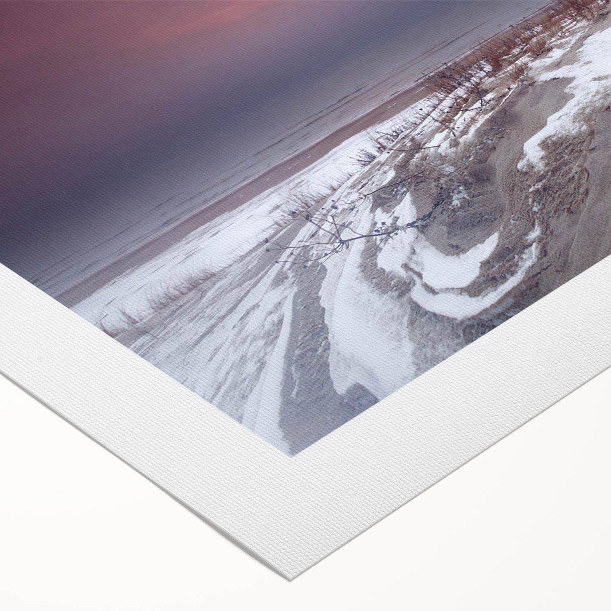 Art deco poster featuring a serene Lithuanian landscape on rolled canvas, suitable for dining room wall art.