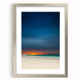 Textured abstract art print depicting the Yucatan scenery in muted earth tones, framed in silver, ideal for bedroom decor.