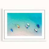 Abstract art print of a Brazilian landscape in muted earth tones on a white framed canvas, suitable for dining room decor.