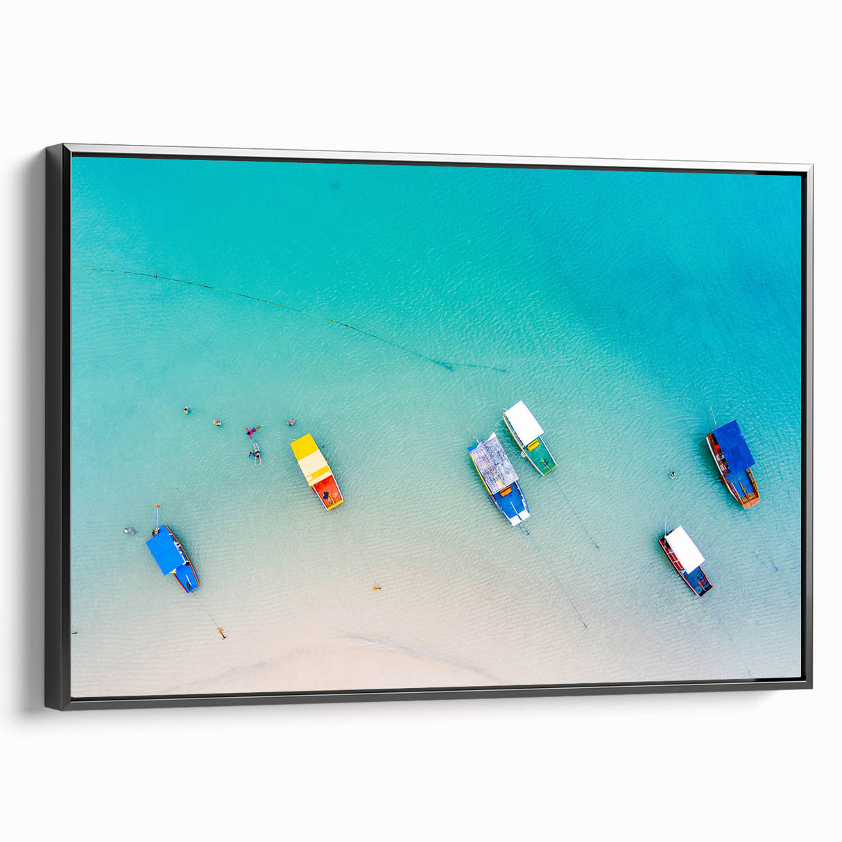 Black and white framed canvas featuring a vintage-style landscape of a Brazilian scene, ideal for bedroom decor.