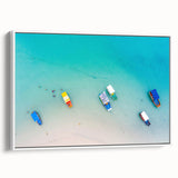 Vintage poster art of a Brazilian landscape on framed canvas, featuring vibrant colors and extra large format.