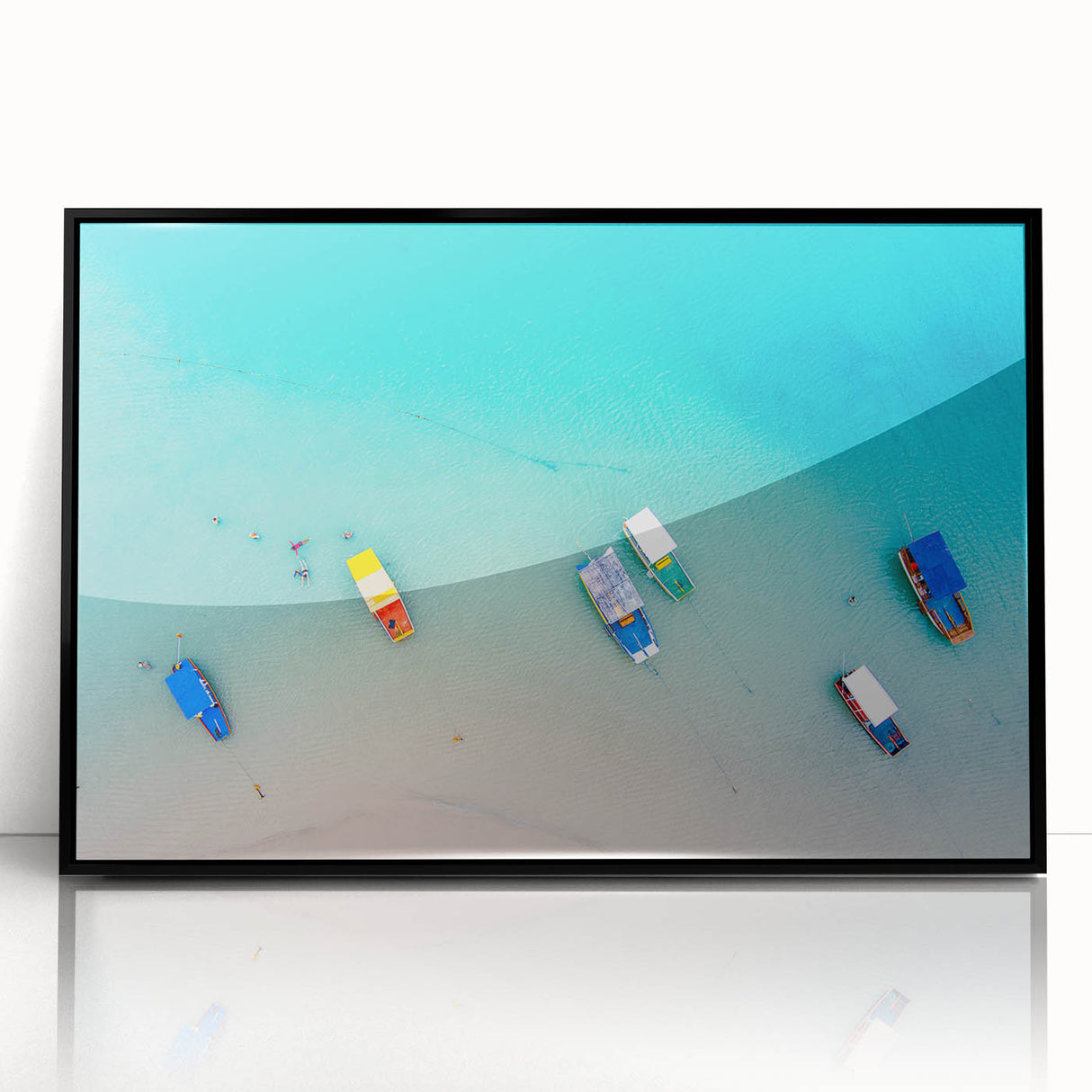 Large abstract wall art depicting a stylized Brazilian landscape in vibrant colors on a framed acrylic panel.