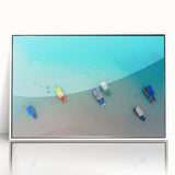 Art deco poster of a Brazilian landscape in pastel colors on framed acrylic, ideal for nursery wall art.