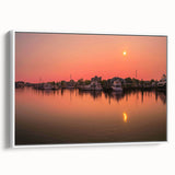 Vintage poster art of Connecticut scenery on extra large framed canvas, featuring colorful art on a black background.